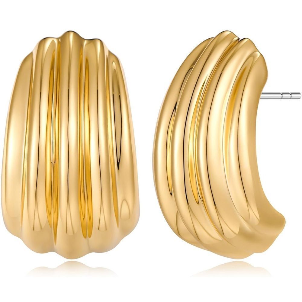 Gold statement earrings - Picture 2 of 2